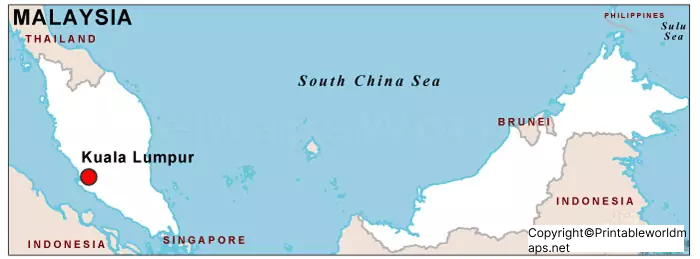 Labeled Map of Malaysia with States, Capital & Cities 5 Labeled Malaysia Map with Capital