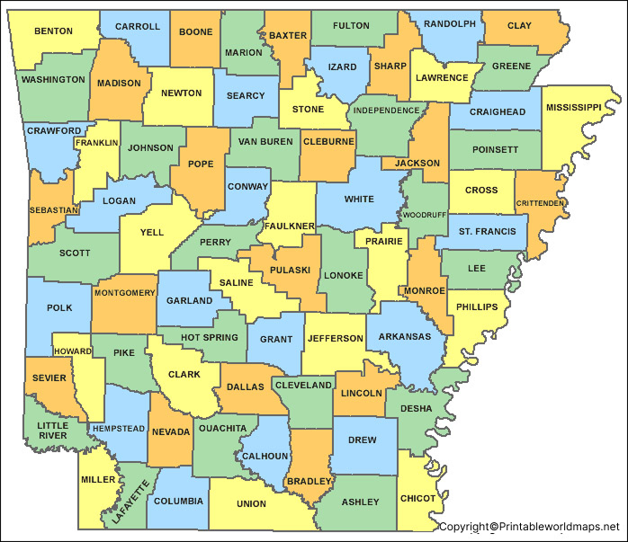 Free Labeled Arkansas Map with Capital & Cities in PDF 3 Labeled Map of Arkansas State