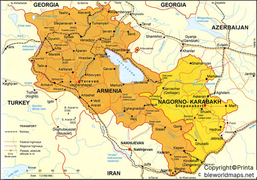 Labeled Map of Armenia with States, Capital & Cities 2 Labeled Map of Armenia