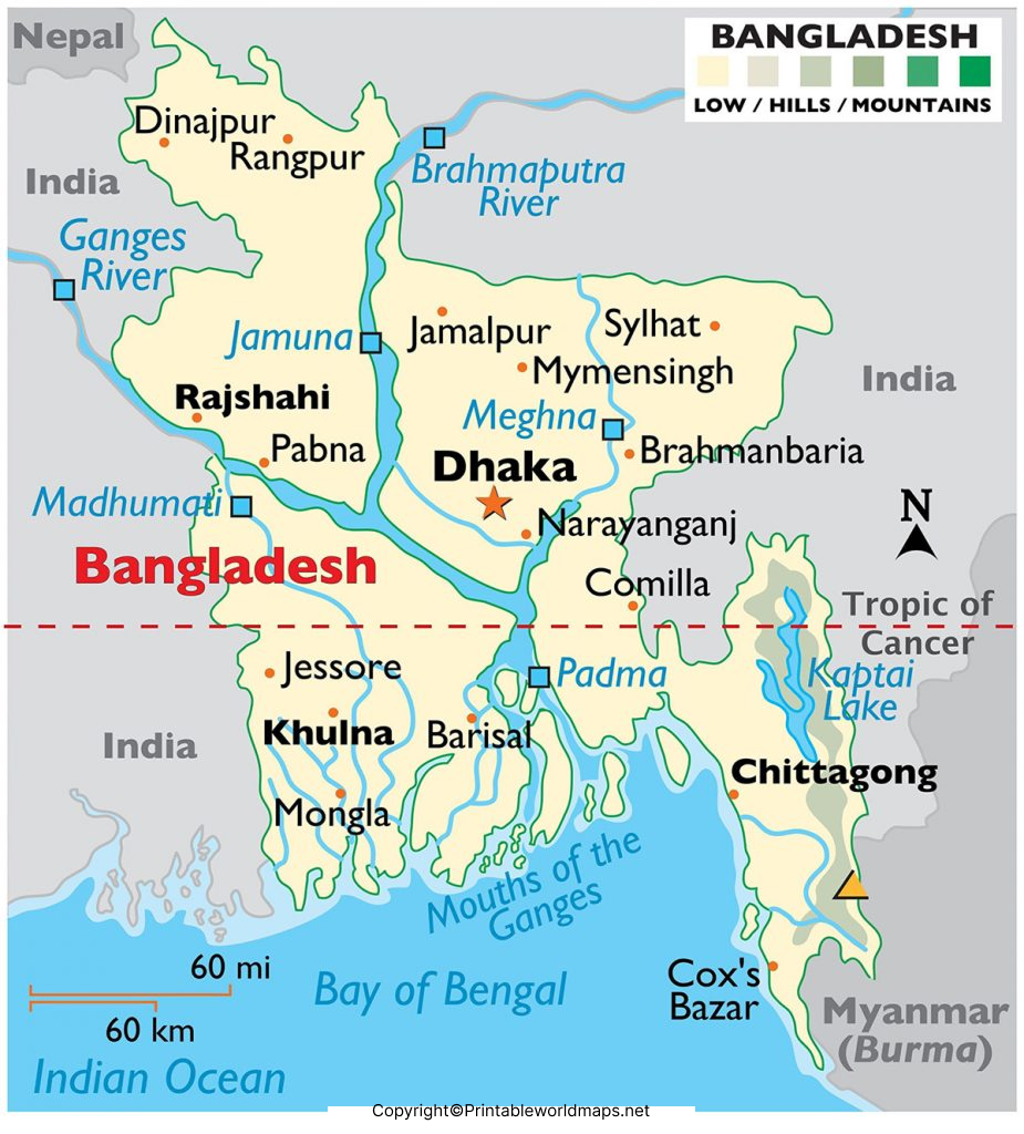 Labeled Map of Bangladesh with States, Capital & Cities 5 Labeled Map of Bangladesh with Capital 925x1024 3