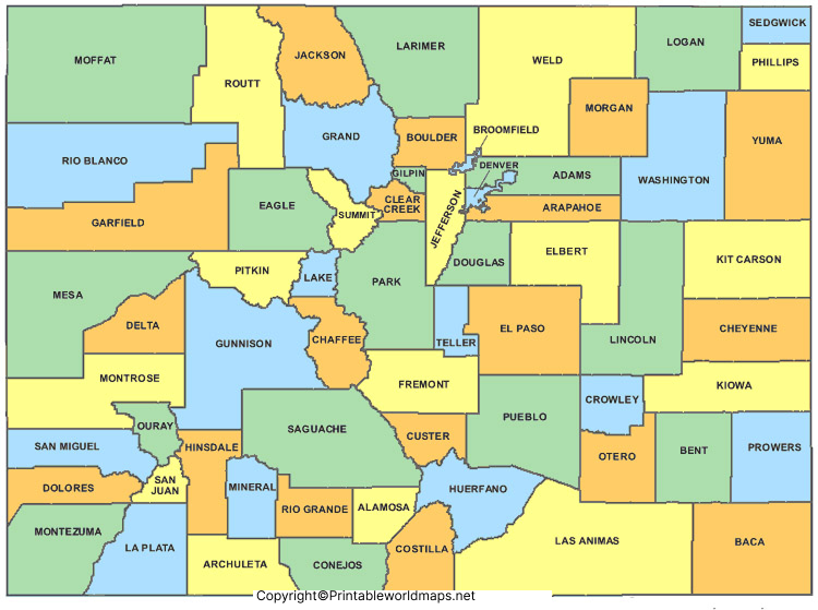 Labeled Map of Colorado with Capital & Cities 2 Labeled Map of Colorado