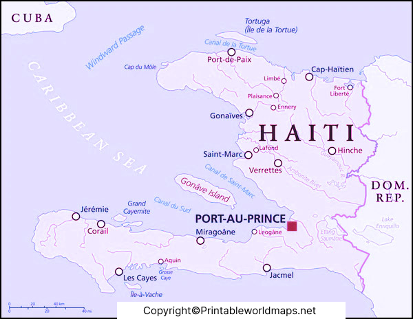 Labeled Map of Haiti with States, Cities & Capital 2 Labeled Map of Haiti with Cities