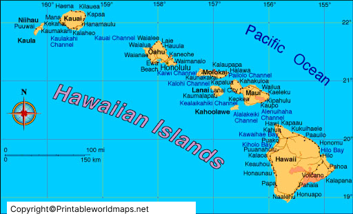 Labeled Map of Hawaii with Capital & Cities 4 Labeled Map of Hawaii With Cities