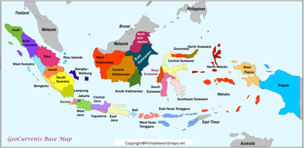 Labeled Map of Indonesia with States, Capital & Cities 3 Labeled Map of Indonesia with States 1024x499 1