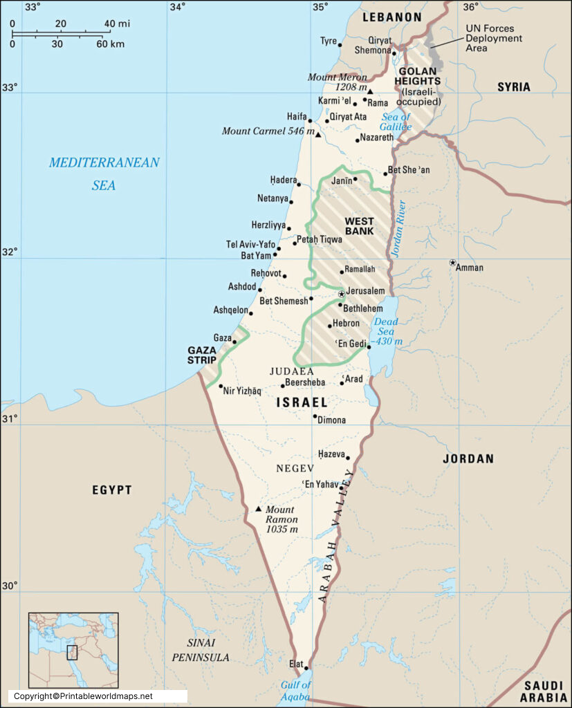 Labeled Map of Israel with States, Capital & Cities 3 Labeled Map of Israel with States 827x1024 1