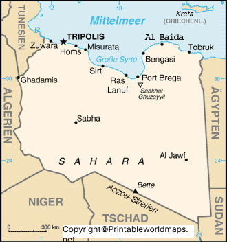 Labeled Map of Libya with States, Capital & Cities 4 Labeled Map of Libya wih Cities