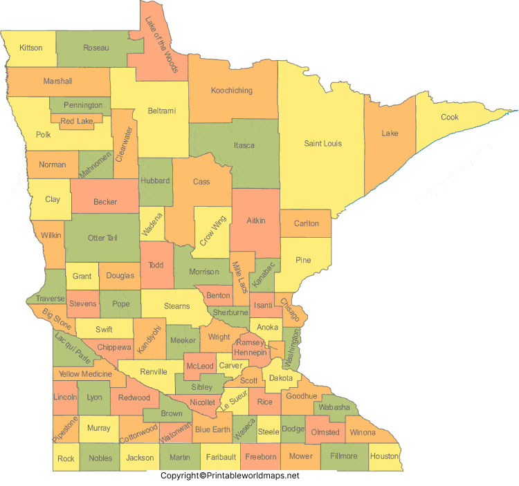 Labeled Map of Minnesota with Capital & Cities 3 Labeled Map of Minnesota with State