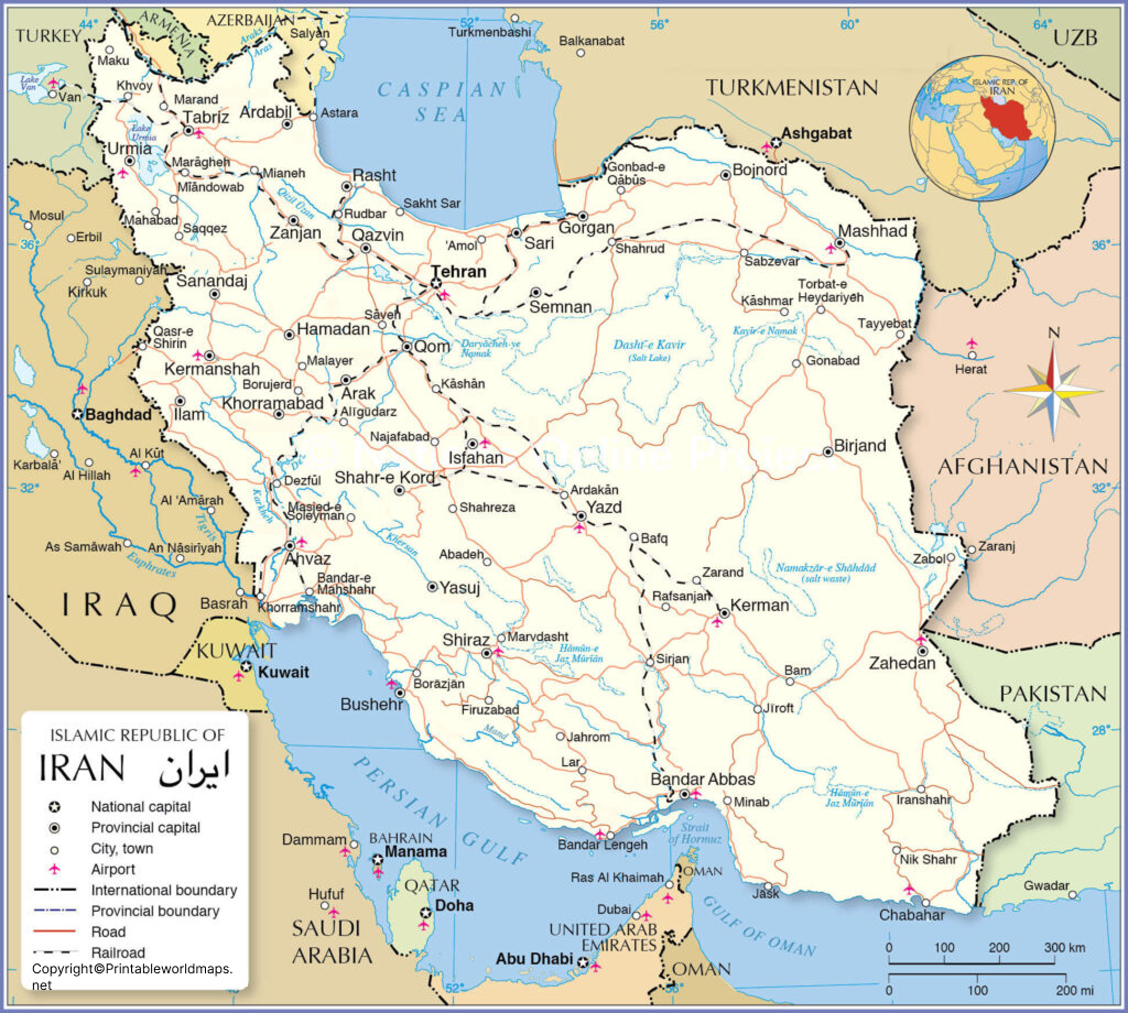 Labeled Map of Iran with States, Capital & Cities 2 Labeled Map of iran 1024x920 1