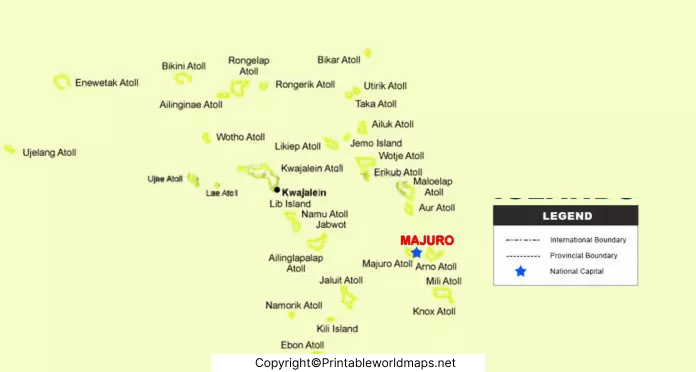 Labeled Map of Marshall Islands with States, Capital & Cities 5 Labeled Marshall Islands Map with Capital