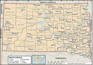Sd Map Reference Labeled Map of South Dakota with Capital & Cities Overview