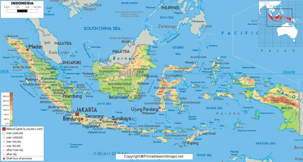 Labeled Map of Indonesia with States, Capital & Cities 2 Labeled map of Indonesia 1024x548 1