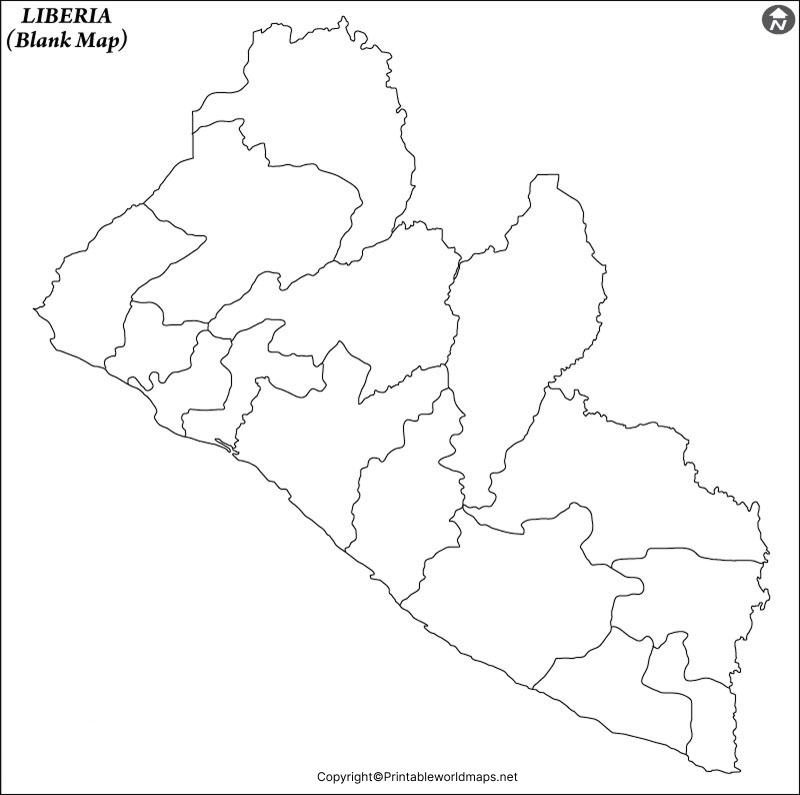 Printable Blank Map of Liberia – Outline, Transparent, PNG map 2 Liberia Blank map Outline