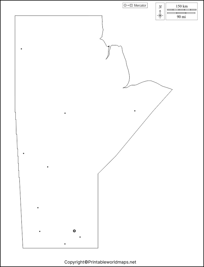 Printable Blank Map of Manitoba – Outline, Transparent Map 2 Manitoba Blank map Outline