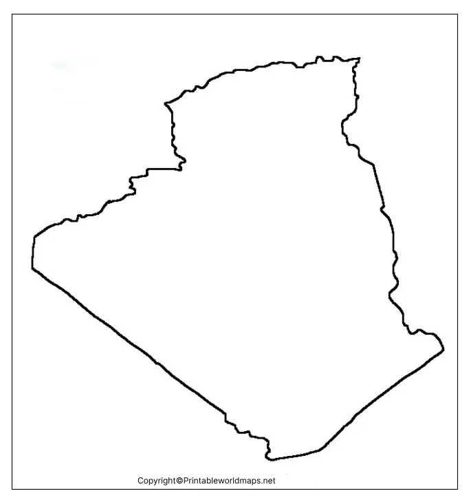 Printable Blank Map of Algeria – Outline, Transparent, PNG Map 5 Map of Algeria Practice Worksheet