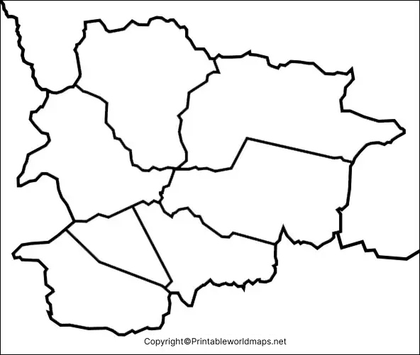 Printable Blank Map of Andorra – Outline, Transparent, PNG Map 5 Map of Andorra Practice Worksheet