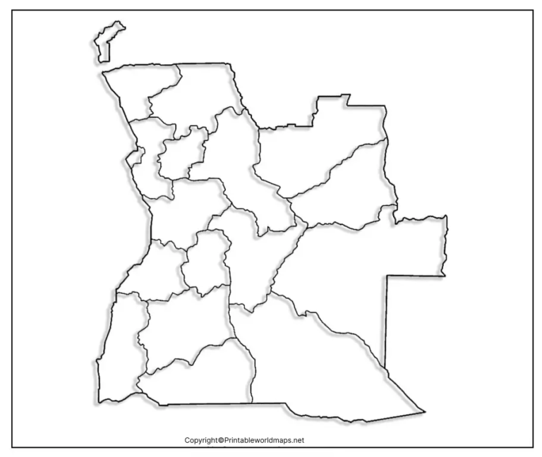 Map of Angola Practice Worksheet