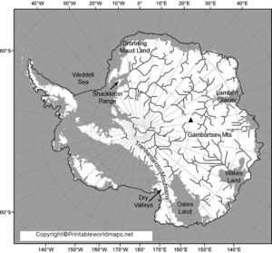 Printable Antarctica Rivers Map | Map of Antarctica Rivers - Printable ...