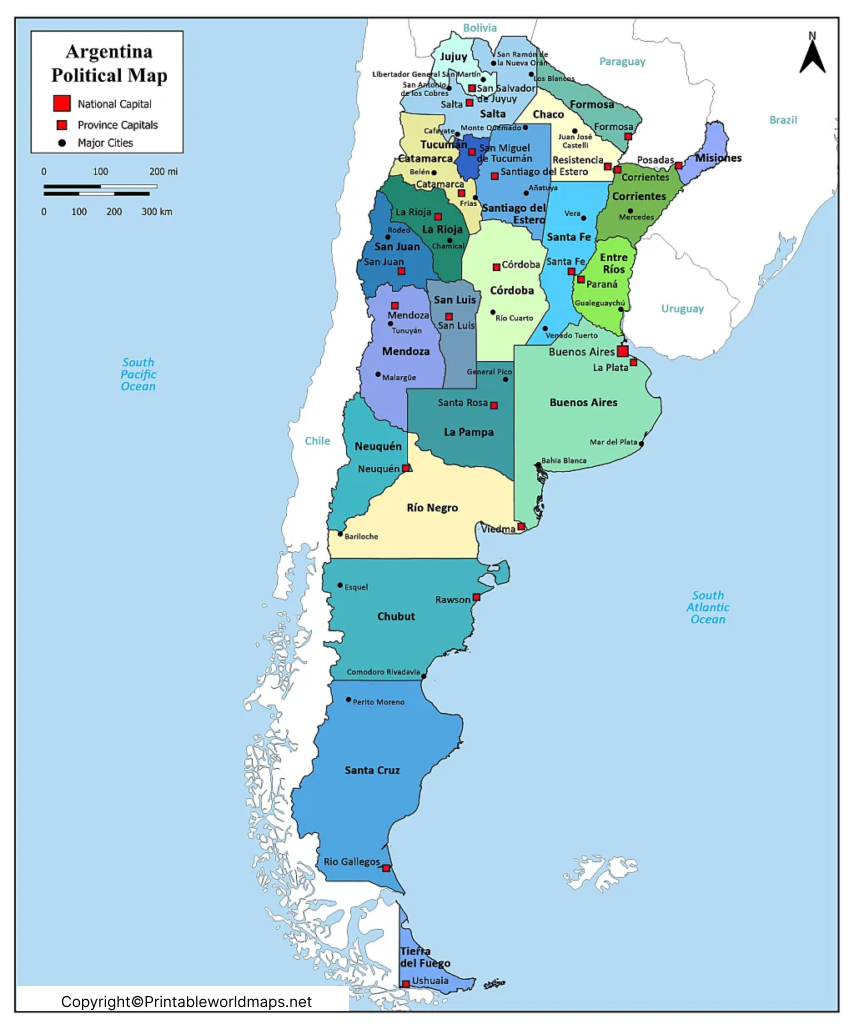 Map of Argentina with Cities 1