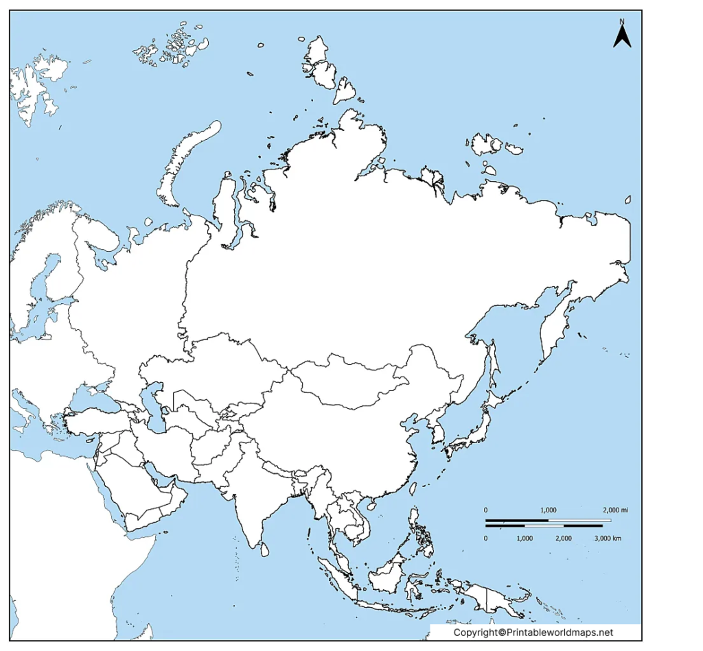 Map of Asia Blank