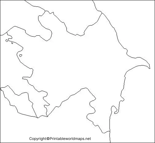 Printable Blank Map of Azerbaijan – Outline, Transparent, PNG Map 5 Map of Azerbaijan Practice Worksheet