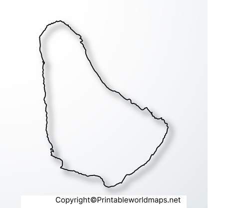 Printable Blank Map of Barbados – Outline, Transparent map 4 Map of Barbados for Practice Worksheet