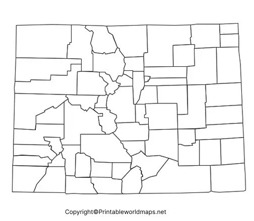 Printable Blank Map of Colorado- Outline, Transparent Map 9 Map of Colorado for Practice Worksheet