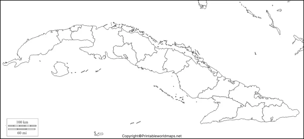 Printable Blank Map of Cuba- Outline, Transparent, PNG Map 5 Map of Cuba for Practice Worksheet