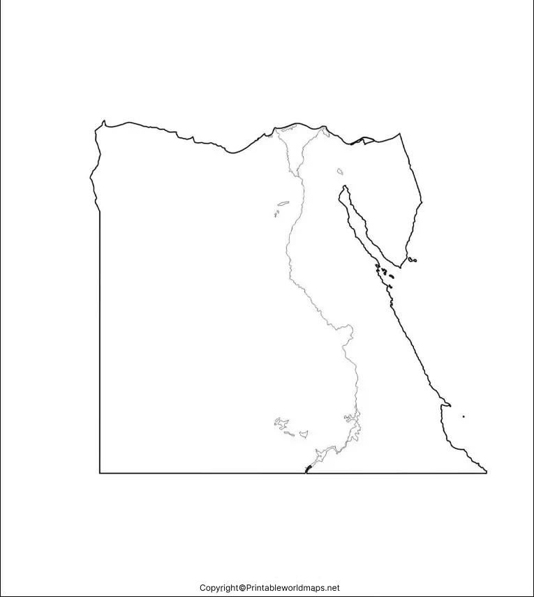 Blank Map of Egypt – Outline, Transparent, PNG Map 5 Map of Egypt for Practice Worksheet