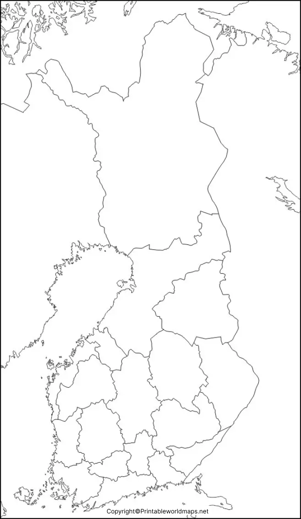 Printable Blank Map of Finland – Outline, Transparent, PNG Map 5 Map of Finland Practice Worksheet