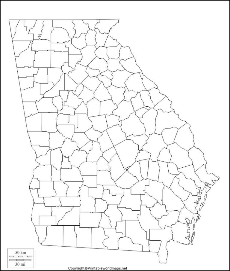 Map of Georgia for Practice Worksheet
