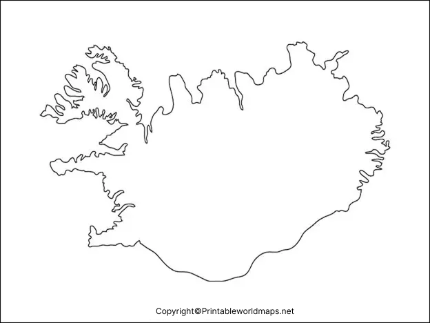 Printable Blank Map of Iceland – Outline, Transparent, PNG Map 5 Map of Iceland for Practice Worksheet