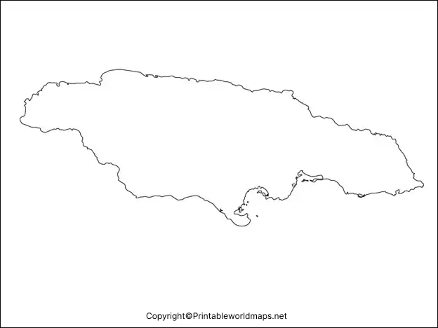 Printable Blank Map of Jamaica – Outline, Transparent, PNG map 5 Map of Jamaica for Practice Worksheet