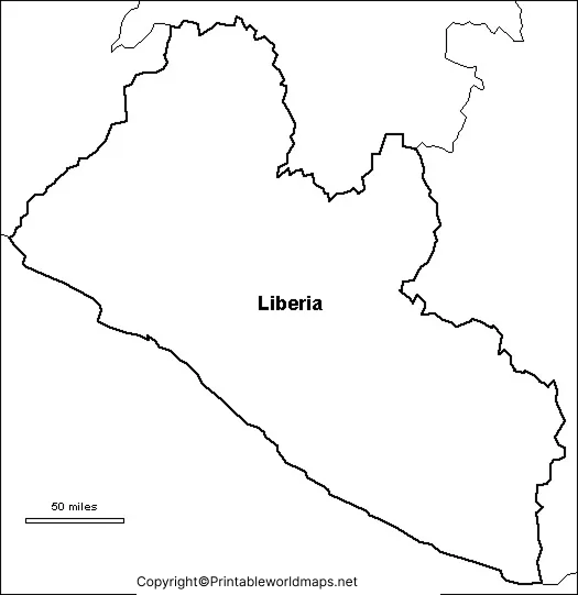 Printable Blank Map of Liberia – Outline, Transparent, PNG map 5 Map of Liberia for Practice Worksheet
