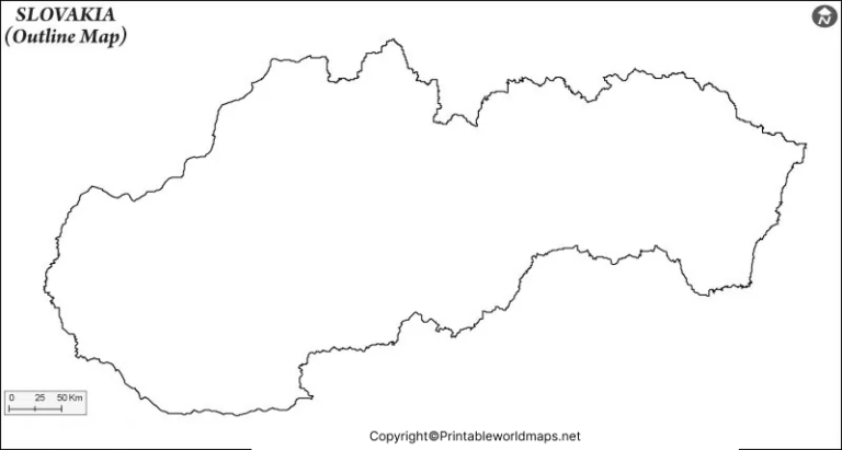 Map of Slovakia for Practice Worksheet