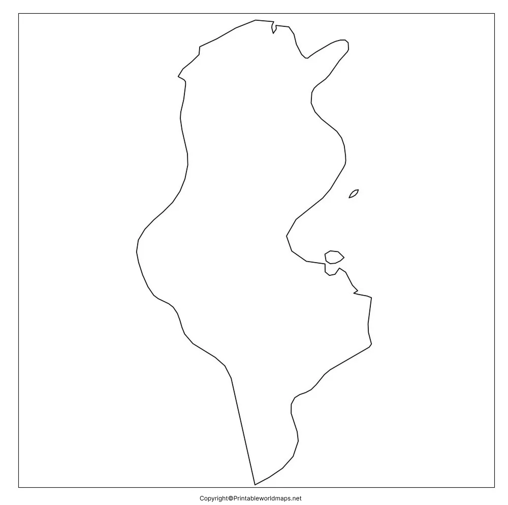 Printable Blank Map of Tunisia – Outline, Transparent, PNG map 5 Map of Tunisia for Practice Worksheet