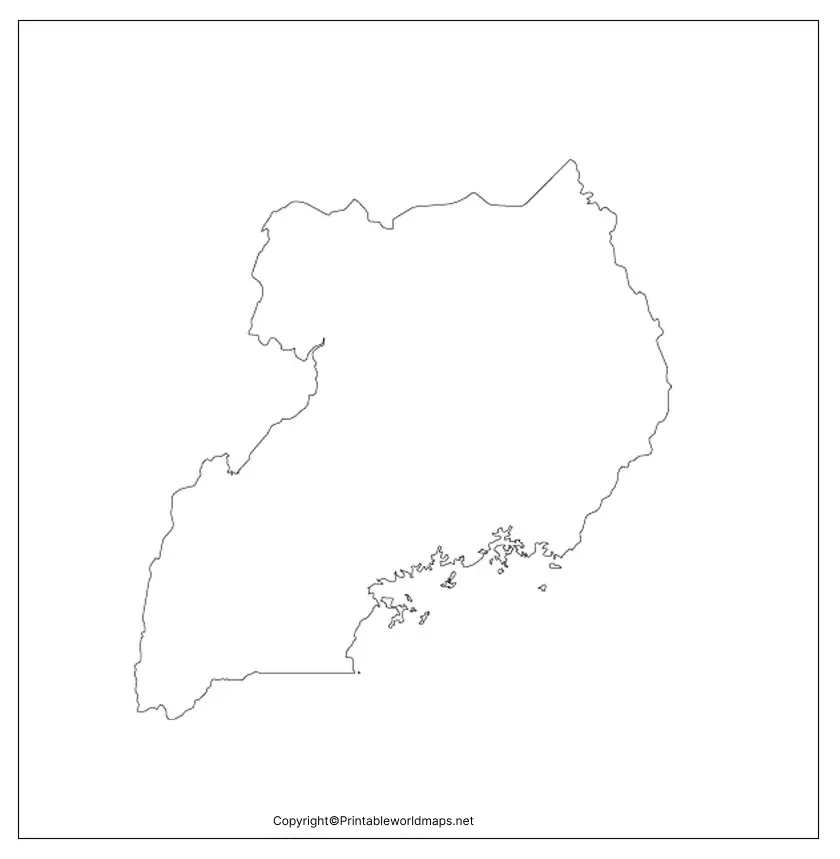 Printable Blank Map of Uganda – Outline, Transparent, PNG Map 5 Map of Uganda Practice Worksheet 1