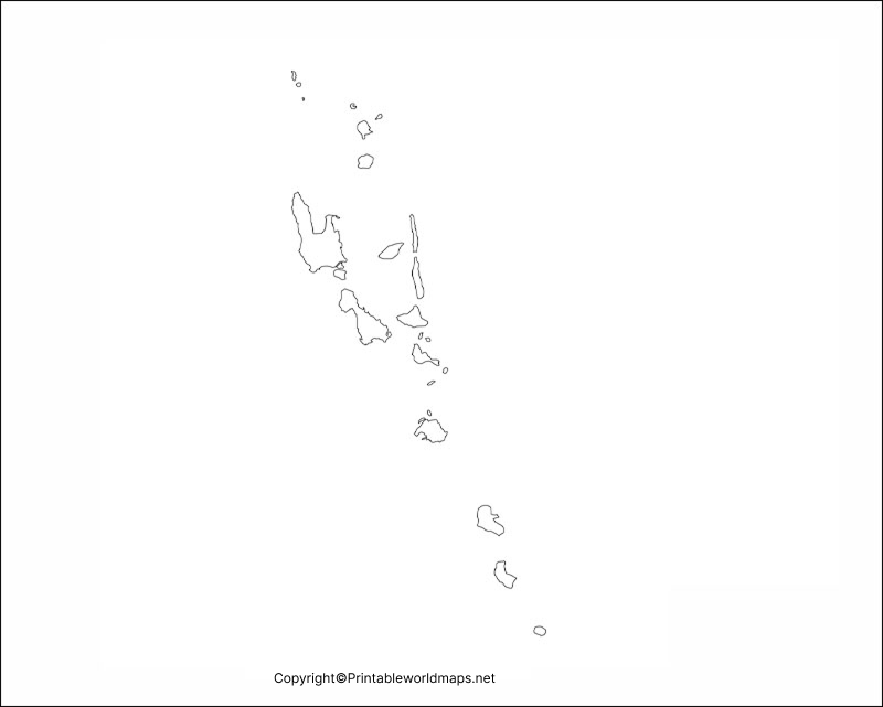 Printable Blank Map of Vanuatu – Outline, Transparent, PNG Map 5 Map of Vanuatu for Practice Worksheet 1
