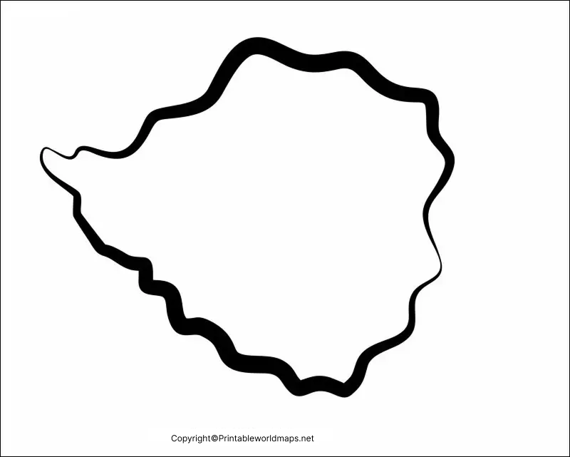 Printable Blank Map of Zimbabwe – Outline, Transparent, PNG map 5 Map of Zimbabwe for Practice Worksheet