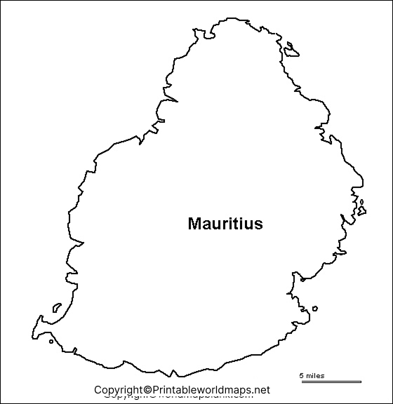 Printable Blank Map of Mauritius – Outline, Transparent Map 2 Mauritius Blank map Outline