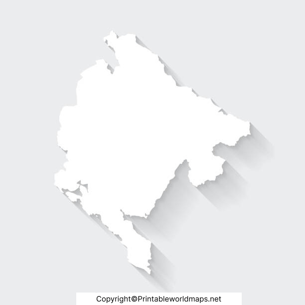 Printable Blank Map of Montenegro – Outline, Transparent Map 2 Montenegro Blank map Outline