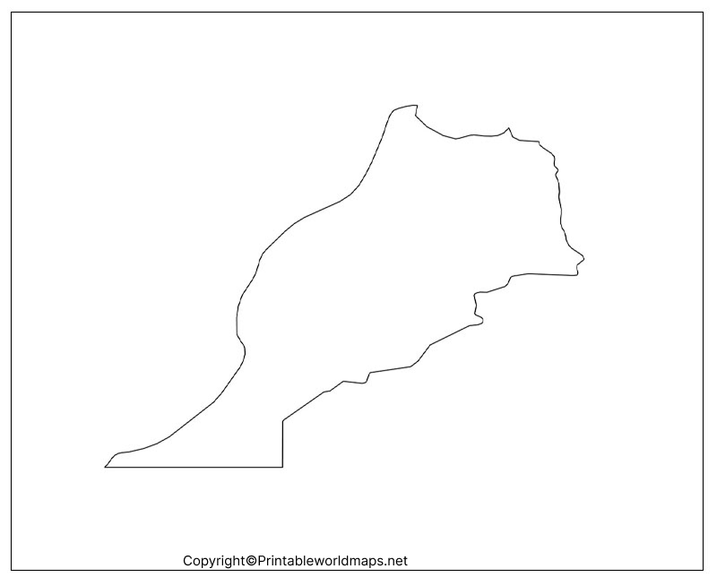Printable Blank Map of Morocco – Outline, Transparent Map 2 Morocco Blank Map Outline