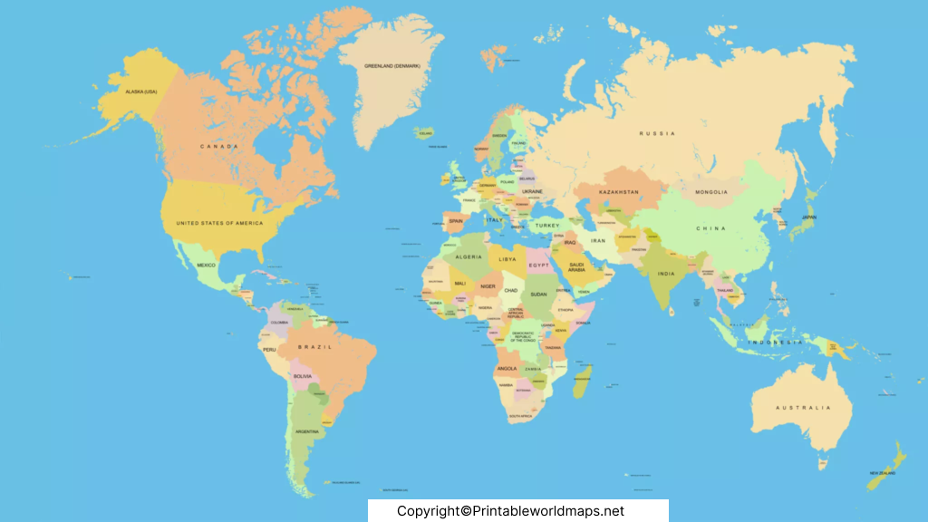 Printable Accurate Map of World Poster in PDF 5 Most Accurate Map of the World