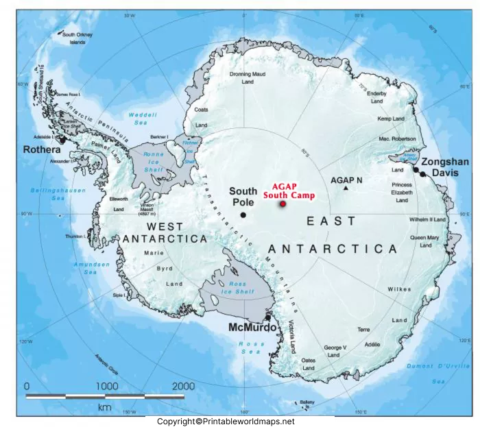 Antarctica Mountains Map | Map of Antarctica Mountains 5 Mountains Map of Antarctica