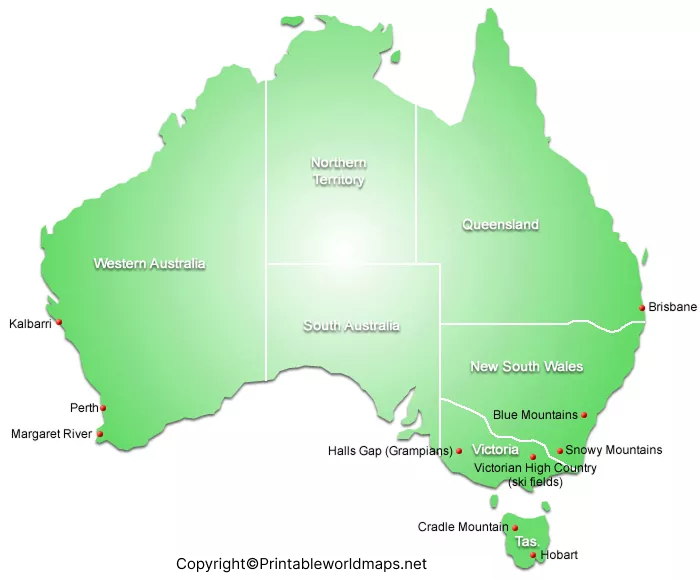 Australia Mountains Map – Map of Australia Mountains 5 Mountains Map of Australia