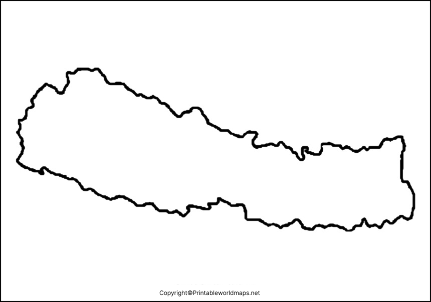 Printable Blank Map of Nepal – Outline, Transparent, PNG map 2 Nepal Blank map Outline