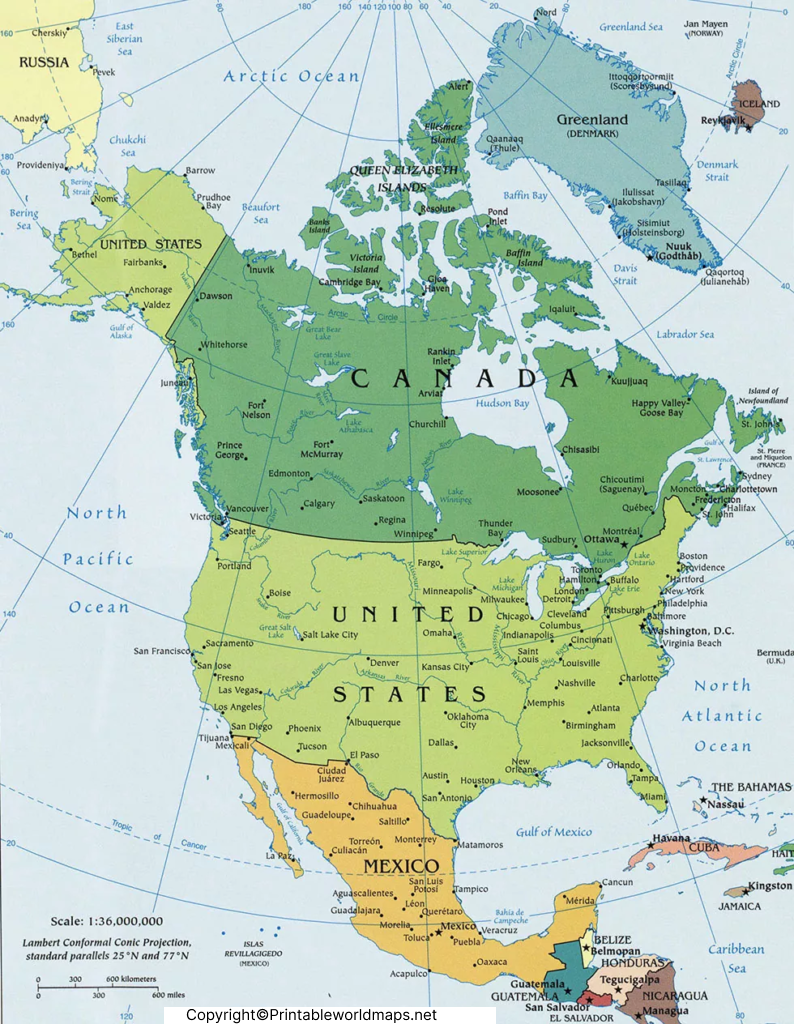 North America Political Map | Map of North America Political 2 North America Political Map