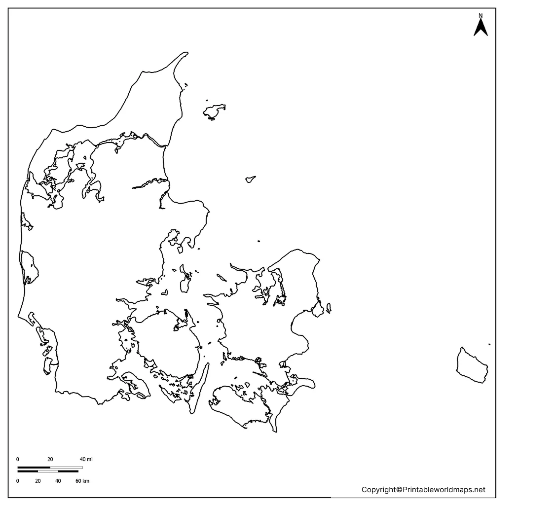 Outline Map of Denmark