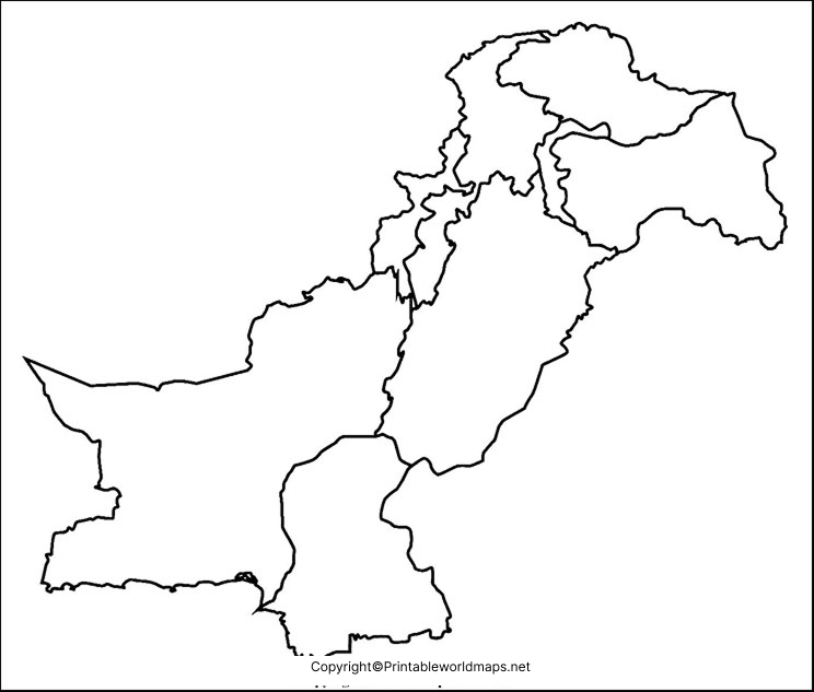 Printable Blank Map of Pakistan – Outline, Transparent, PNG map 2 Pakistan Blank Map Outline