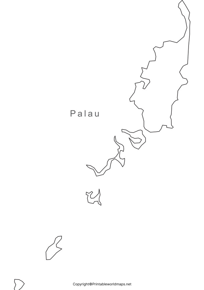 Printable Blank Map of Palau – Outline, Transparent, PNG map 2 Palau Blank map Outline