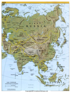 Printable Asia Physical Map | Map of Asia Physical - Printable World Maps